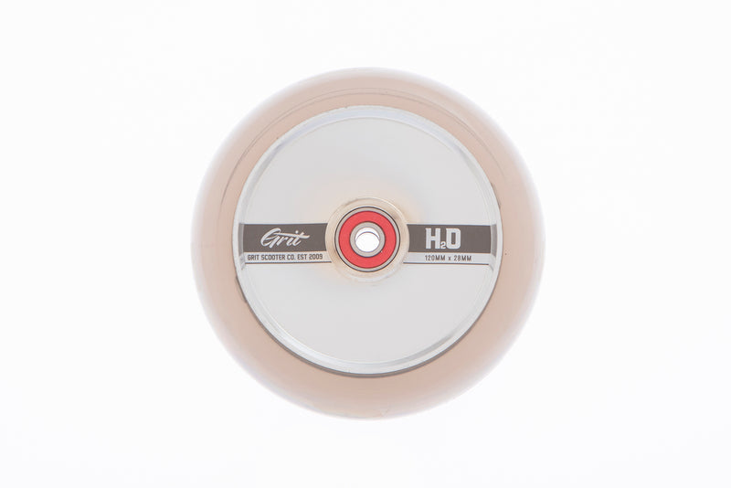 H2O Trans Grey H20 PU Polished Core 120 x 28mm (Pair) Wheels