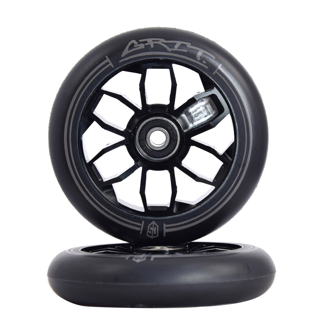 Grit 110x24mm Black Alloy core/Black PU Wheels (pair) – Ramp Attak ...
