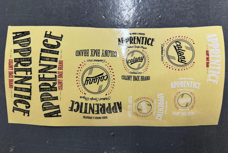 Colony BMX Apprentice Bike Sticker Kit Black - 2015 Black