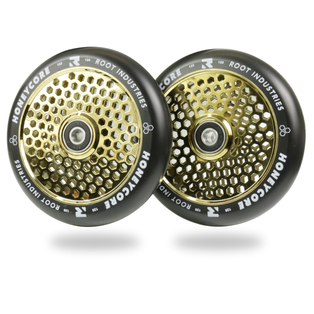 Tyler Batterson Rampattack Awards Root Industries HoneyCore 120mm Wheels - Black/Gold Rush – Ramp Attak ...
