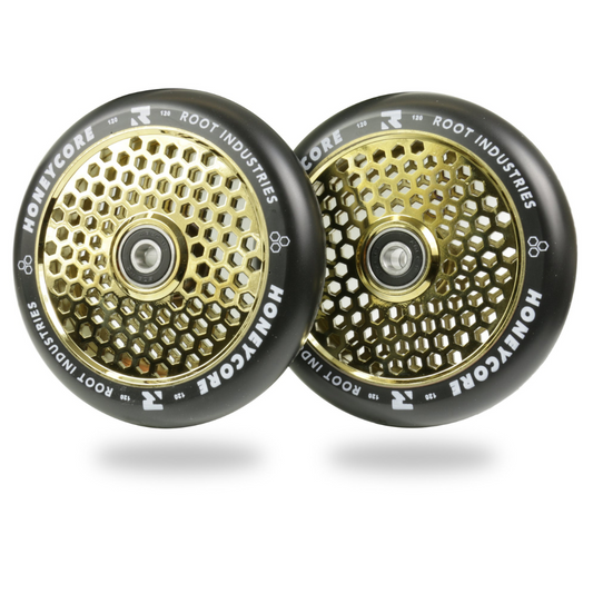 Root Industries HoneyCore 120mm Wheels - Black/Gold Rush