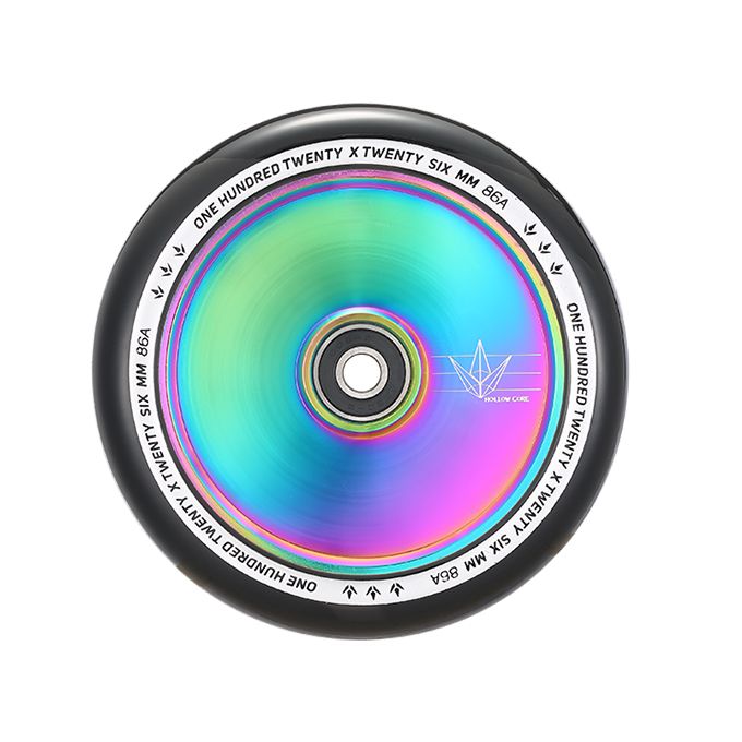 110mm Hollow Core Wheel - Oil Slick / Black 24mm PU