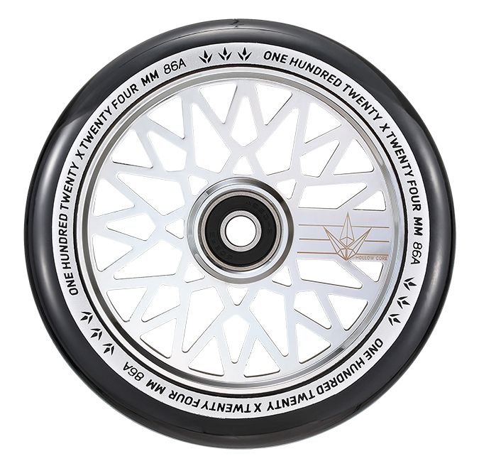 120mm Hollow Core Wheel - Diamond - Chrome / Black